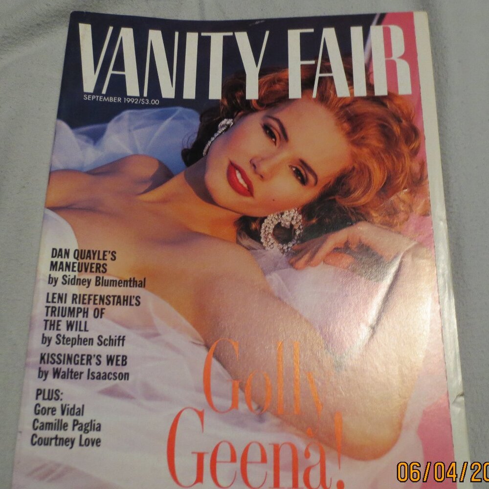 Vanity Fair Magazine September 1992 Geena Davis Courtney Love Leni Riefenstahl